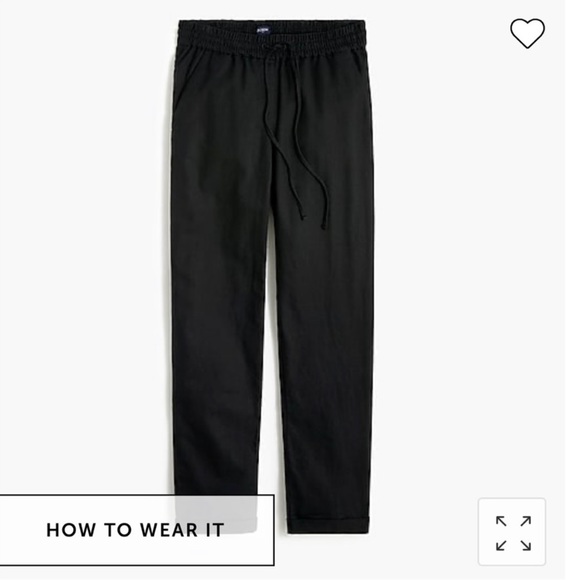 J. Crew Factory - Linen Cotton Drawstring Pants - Petite 0P - Picture 2 of 2